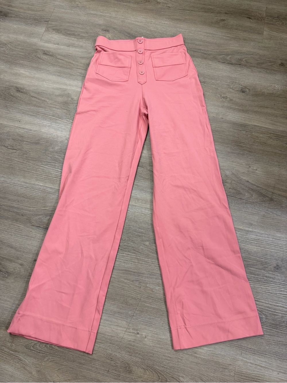 New Halara High Waisted 4 Button Wide Leg Work Pants Women’s Small Pink 173